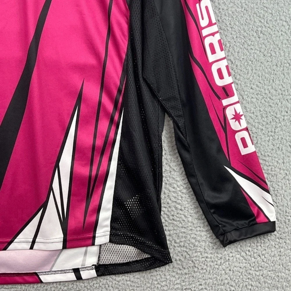 Polaris ORV Jersey Mens Large Pink Black Long Sleeve Mesh Sides Breathable - Picture 3 of 15